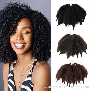 Free Sample 8inch Marley Braid Hair Synthetic Kinky Crochet Twist Hair Bulk Afro curly